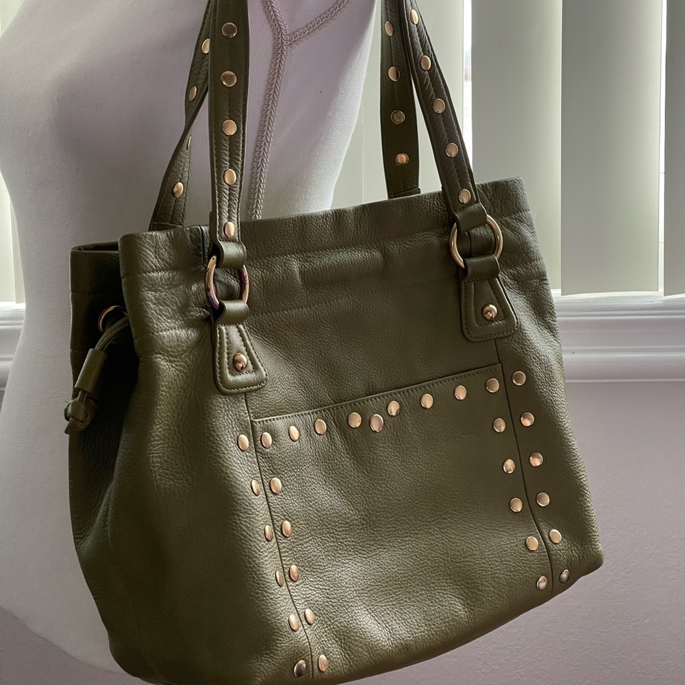 🇬🇧 Twiggy Gorgeous Oversized Green Leather Tote🇬🇧